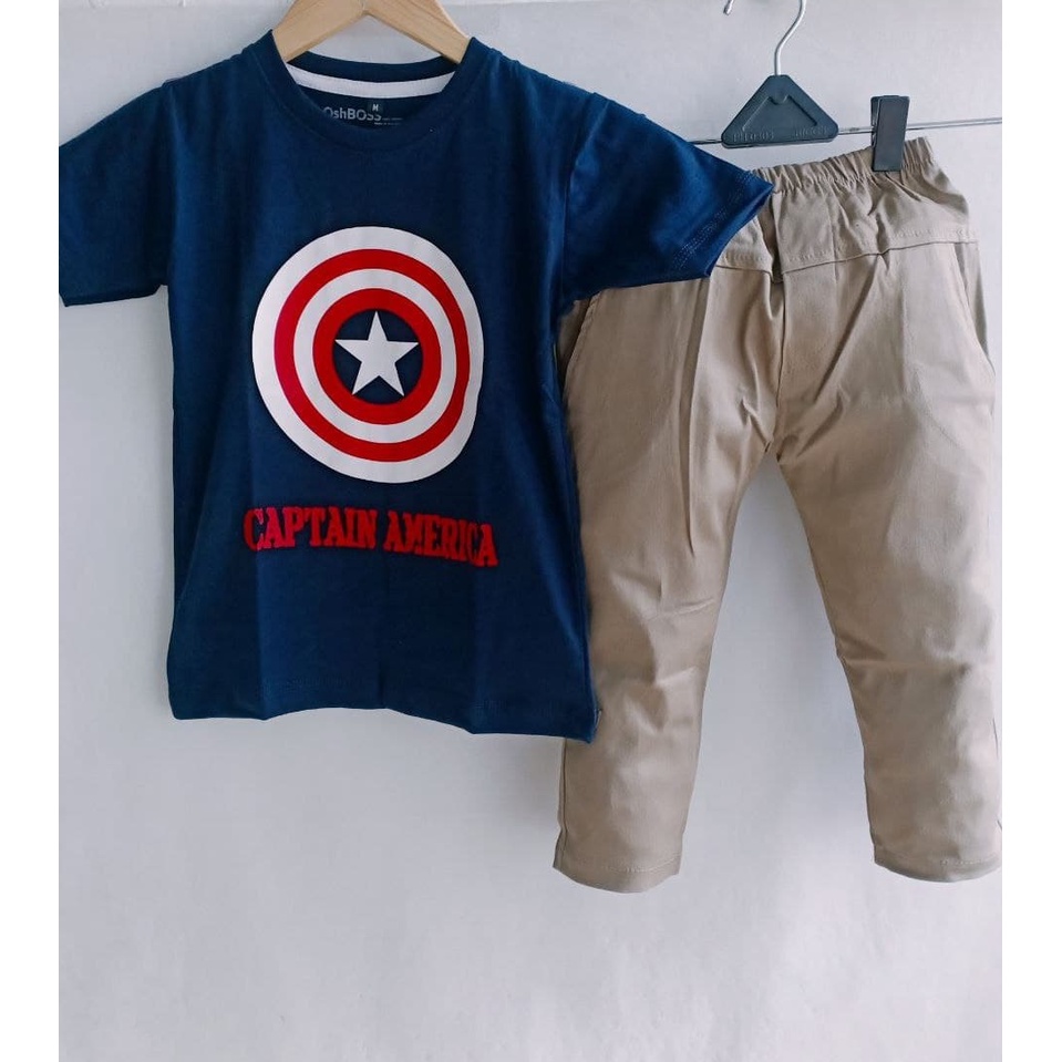 COD BAJU STELAN ANAK LAKI LAKI KAOS DISTRO DAN CELANA CHINO PANJANG USIA 1-10 THN PART 2-5