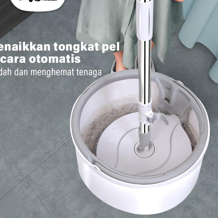 (Recomended) Angola Spin Mop D31 Alat Pel Lantai Kain Pel Alat Pembersih Praktis Pel-pelan Otomatis