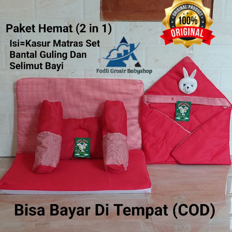 Paket Hemat (2 in 1) Kasur Matras Bayi Set Bantal Guling Dan Selimut Bayi Boneka Kelinci