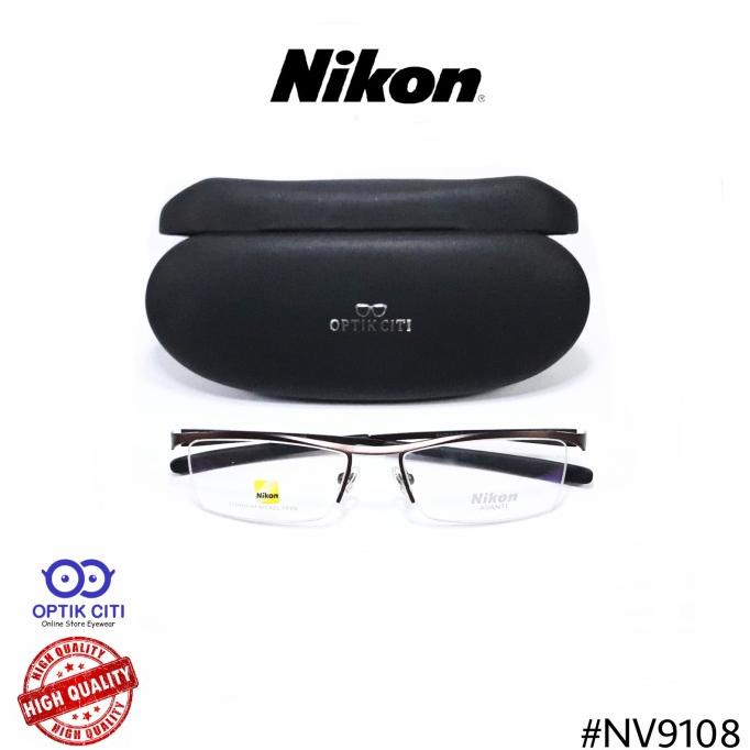 frame kacamata pria nikon 9108 sporty pure titanium grade original