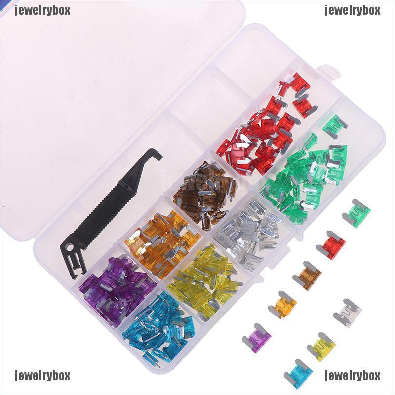 IFASHION - 100Pcs Blade Fuse Mini Micro Low Profile 3a5a7.5a10a15a 20a25a30a untuk Mobil