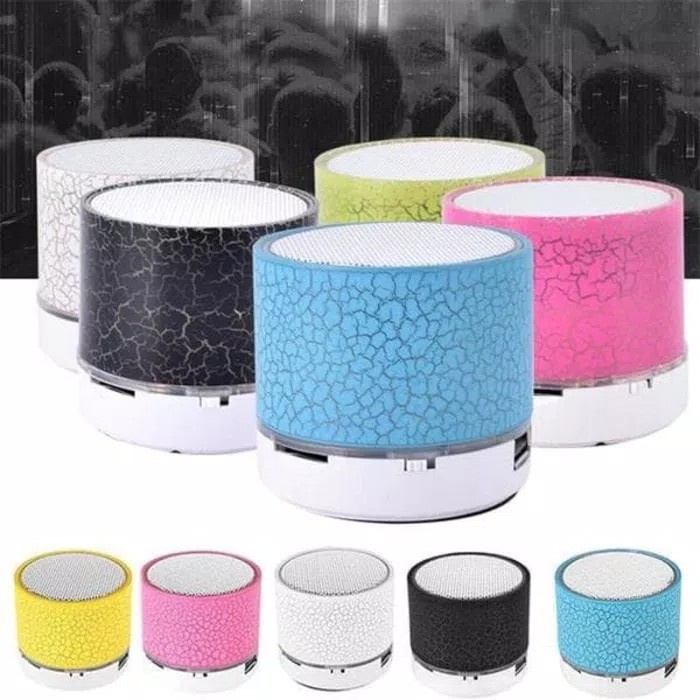 Speaker Bluetooth mini model kaca retak(U9O3) Bluetooth Speaker Mini led Portable Wireless Speaker M