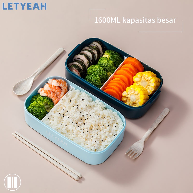 letyeah Lunch box 2 susun 1600ML/Tempat makan 2 tingkat Portable