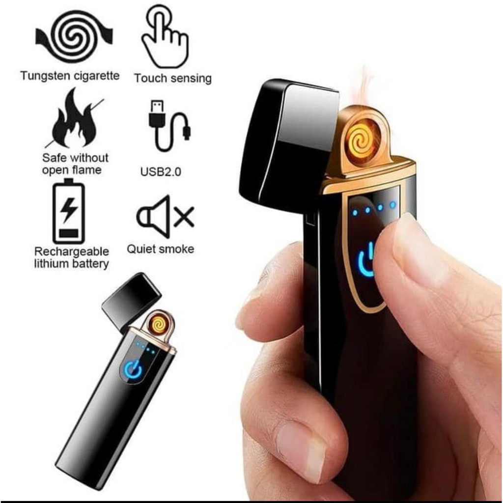 r3w Firetric Korek Api Elektrik Fingerprint Touch Sensor Korek Elektrik Fingerprint - Korek Api Elek