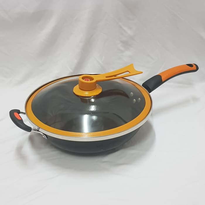 Q2 Panci Goreng / Wajan Penggorengan Enamel 32 cm / Wok pan Q2