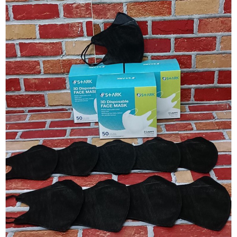 Masker Duckbill Stark 50pcs Hitam