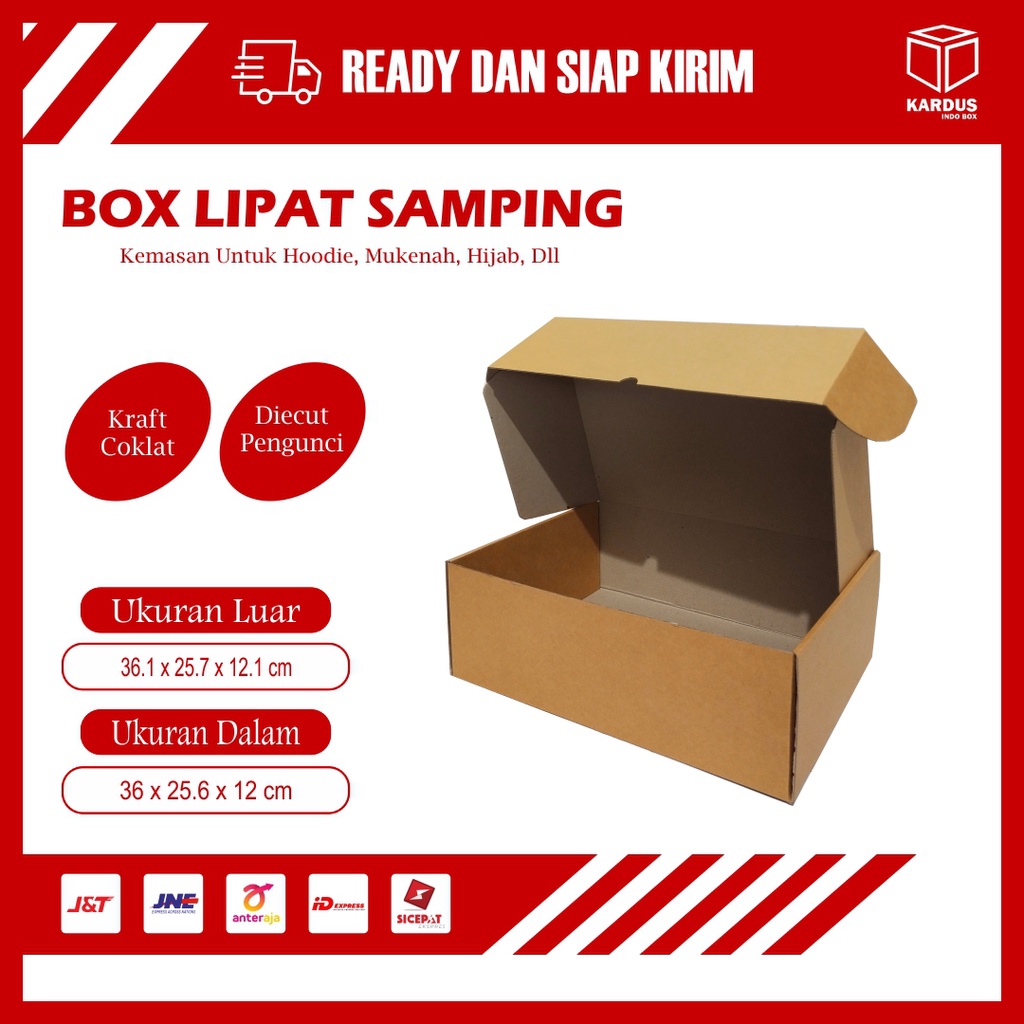 

KARDUS / BOX BAJU SIZE 35 X 25 X 12 CM - BISA CUSTOM SABLON PRINTING