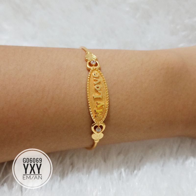 Gelang Anak Yaxiya Bangle My Love Gold G06069