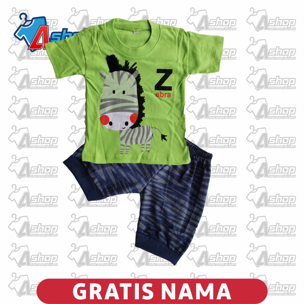 Baju Bayi Setelan Motif Zebra 3 sampai 18 bulan