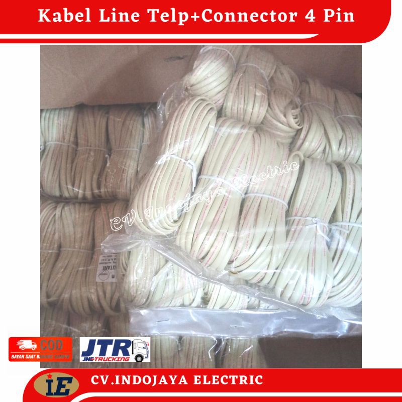 Kabel Line Telepon Dengan Connector 4 Pin Jek RJ 11 Siap Pakai