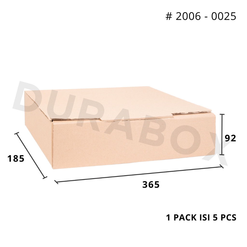 

36.5 x 18.5 x 9.2 cm MAILER | KARDUS / KARTON BOX CORRUGATED - KEMASAN / PACKAGING / PACKING MAKANAN | #2006-0025