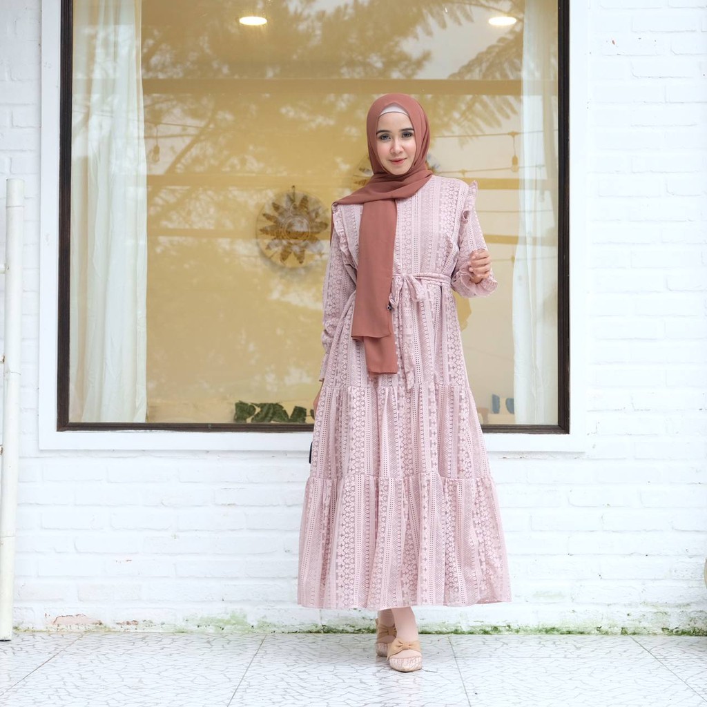Maraya Brukat Dress Jumbo/Dress Brukat Jumbo Ld 110/Dress Jumbo/Gamis Brukat Jumbo/Dress Pesta Jumbo
