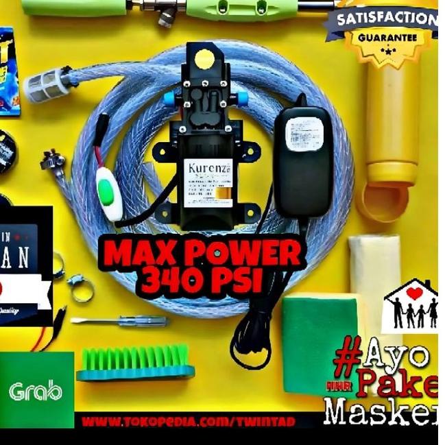 ➧ 🇯🇵 New Engine Maxpower 340psi Adaptor 10A Jet Cleaner TK Tinggi Alat Cuci Motor Mobil AC Steam ➳