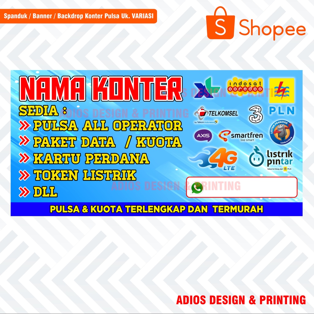 Jual Spanduk Banner Konter Pulsa / Celluler - Spanduk Pulsa 250x100 ...