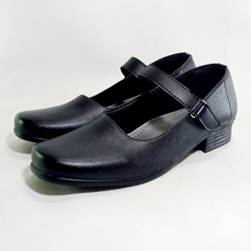 G.02 Hitam Sepatu Pantofel Sekolah Paskibraka Hak 3cm Size 36-41