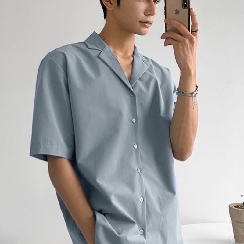 Uniqlo Open Collar Shirt - Kemeja Lengan Pendek-6