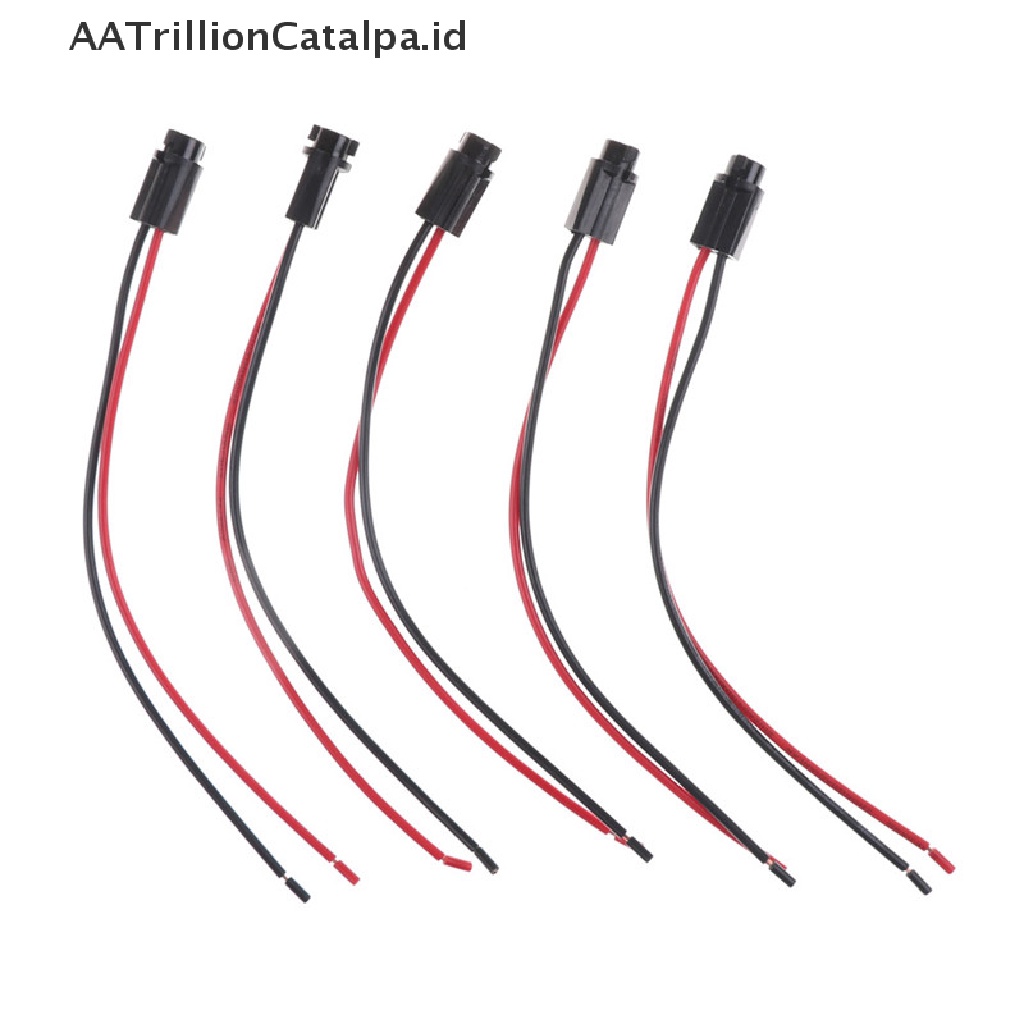 (AATrillionCatalpa) 5pcs Socket Holder Bohlam Lampu LED T5 Dengan Kabel Untuk Dashboard Mobil