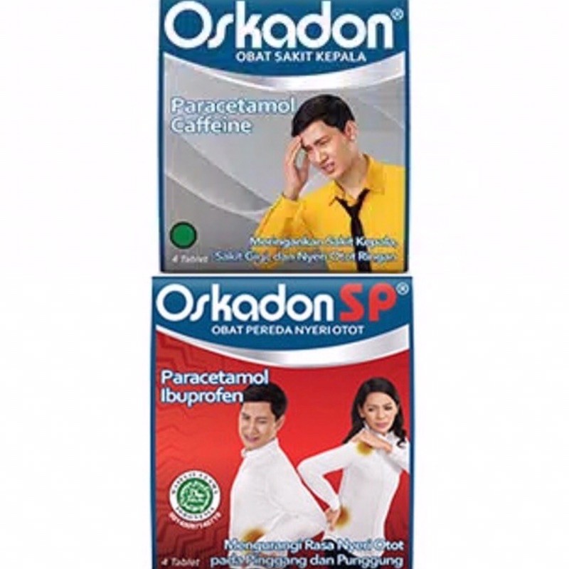 Oskadon strip 4 tablet | Oskadon SP strip 4 tablet ( obat sakit kepala &amp; nyeri otot )