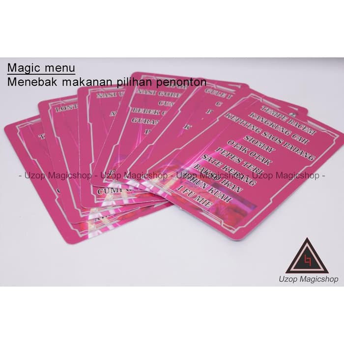 Magic menu Kartu makanan menebak makanan alat sulap mainan