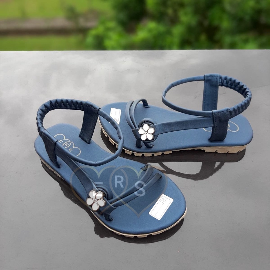 TOKOERS SDP11-2630 Sandal Tali Anak Perempuan umur 4 5 6 tahun - Sol Karet Anti Slip Motif Bunga