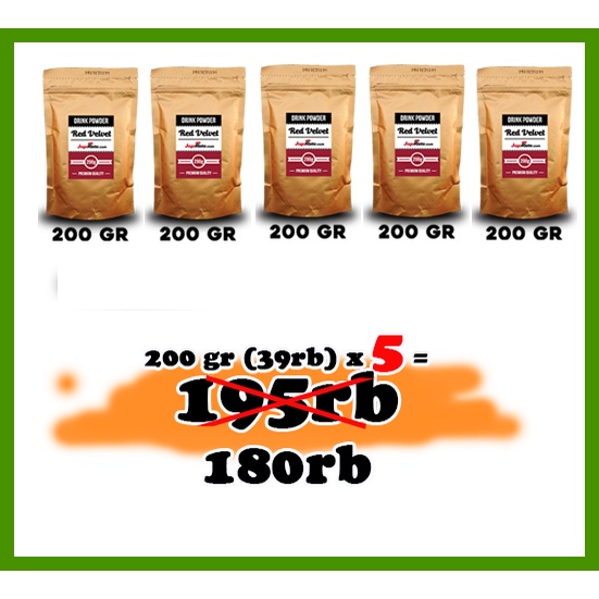 

PAKET BUBUK MINUMAN 200 gram 5 pcs Jagorista