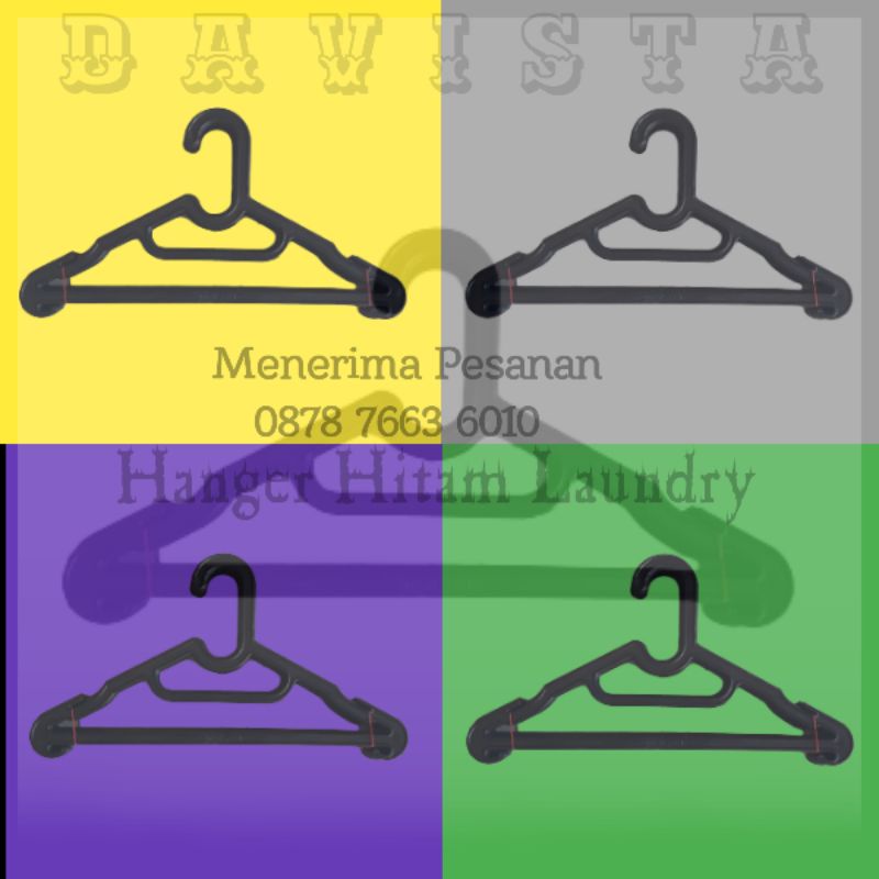 Gantungan Baju Hitam Laundry Davista (Min Order 2 Lusin)