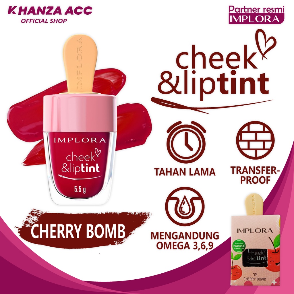 KHANZAACC Implora Cheek and Liptint Original BPOM Lip tint Implora