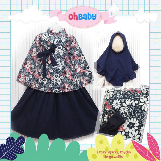 [Ankho_Shop]  Setelan Tunik Hanbok Rok Anak Ohbaby