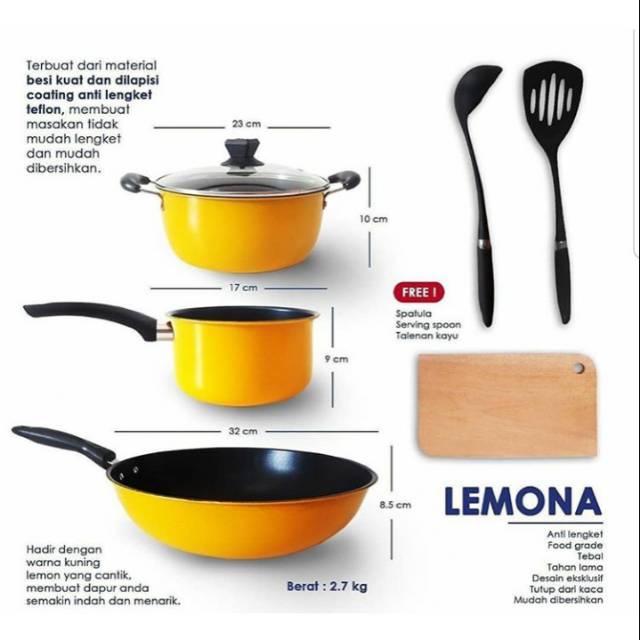 Panci set kuning wajan set kuning