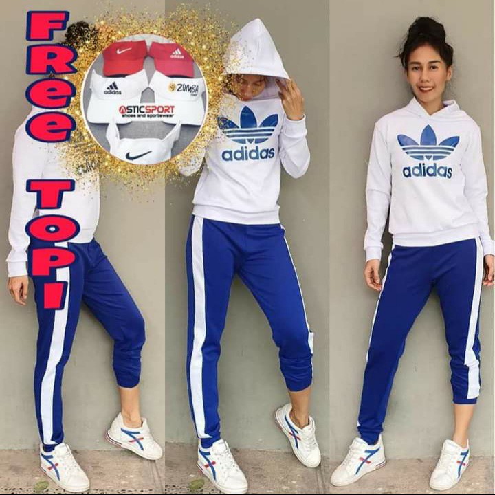 STELAN SENAM ADIDAS LENGAN PANJANG FREE TOPI OLAHRAGA