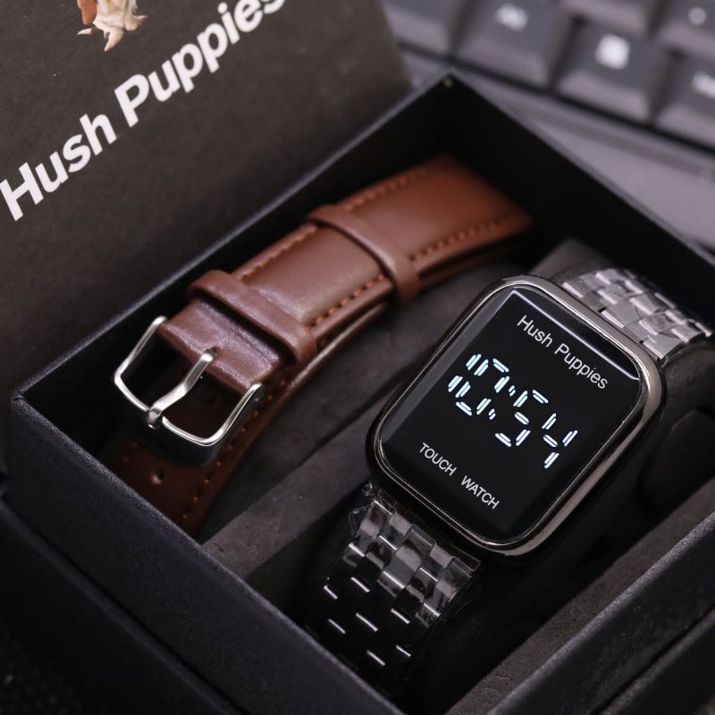 JAM TANGAN HUSH PUPPIES FREE TALI CADANGAN LAYAR SENTUH JAM TANGAN PRIA WANITA