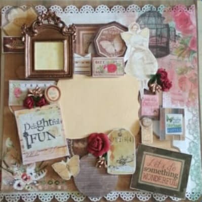

scrapbook layout hadiah custom vintage ukuran 30.5x30.5cm
