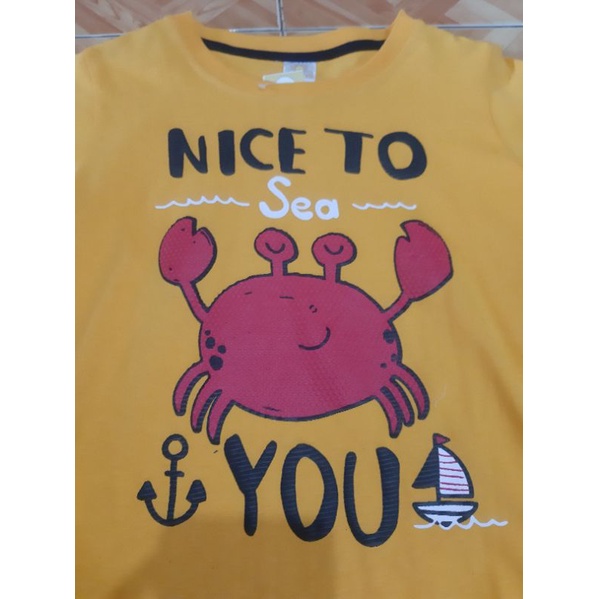 Kaos anak Little M Nice To Sea You Yellow