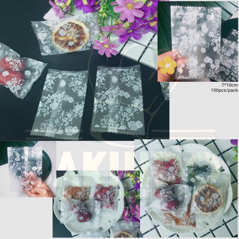 Kingsbakeware Plastik packaging nastar cookies coklat permen berbagai motif 7x10cm 1 pack 100 pcs