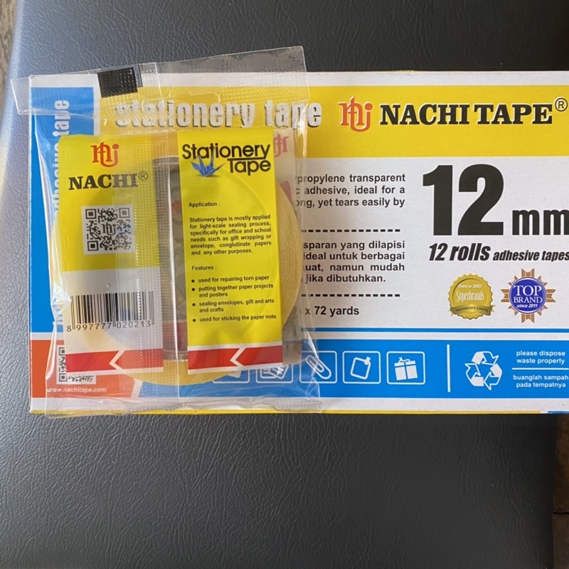 

Nachi Tape Selotip / Solasi Bening 12 mm 72 yard