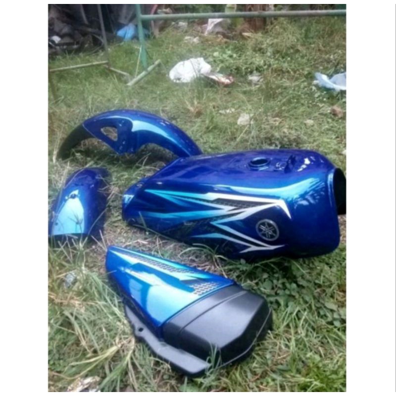 paket bodiset set jok tangki rx king tahun 2005 warna biru movistar bahan tebal mirip original merek
