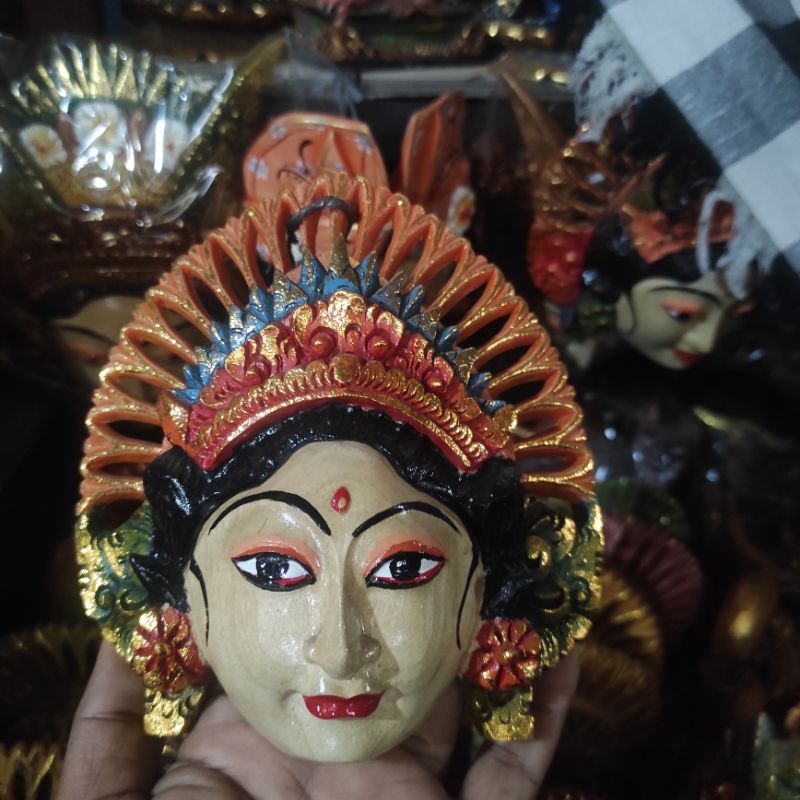 PATUNG TOPENG KECAK JANGGER DENGAN WARNA 1SET