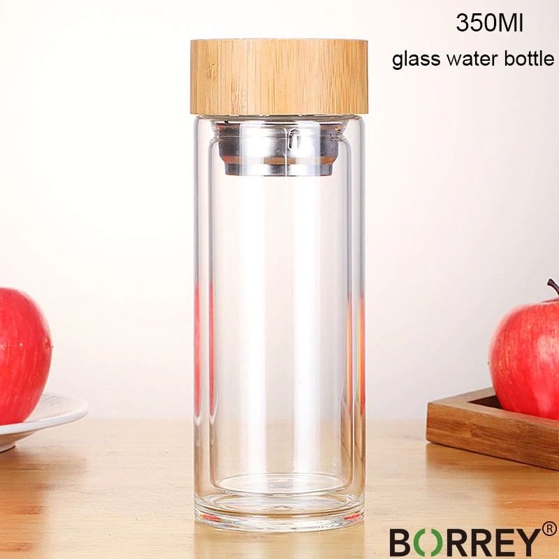 BORREY Botol Minum Kaca Tea Infuser Glass Bottle 450 ml - BR-029