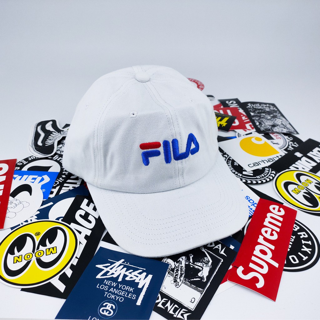 Topi Dadhat Fila Logo White & Black