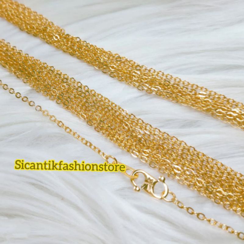 Kalung Titanium Nuri Gold 45CM Fashion Pria Wanita Terlaris Anti Karat Tidak Luntur Kalung Wanita Pria Kekinian Kalung Rantai Nuri Gold