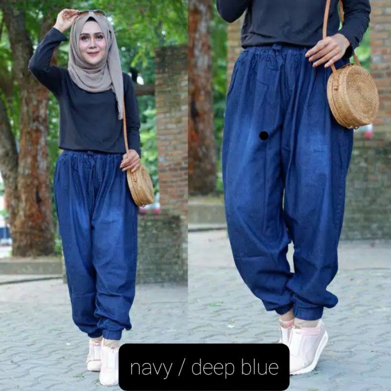 Celana Jogger Wanita Jeans Jumbo // Celana Jogger Jeans Super jumbo Murah