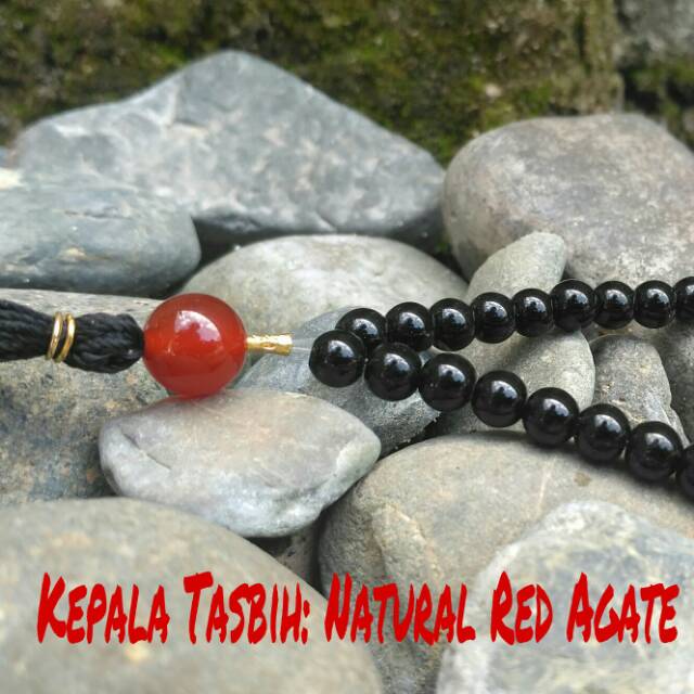 Tasbih Wanita 33 Butir Batu Natural Black Agate