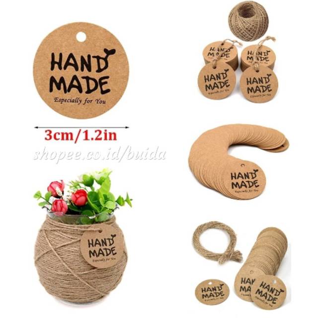 

Tags Hang Tag Handmade Especially For You Hangtag Parcel Bingkisan Kotak Dus Box Paper Bag Packaging