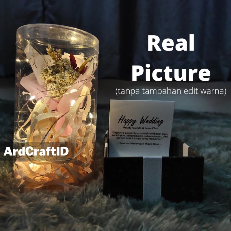 Kado Flower in Bottle and Photo Box