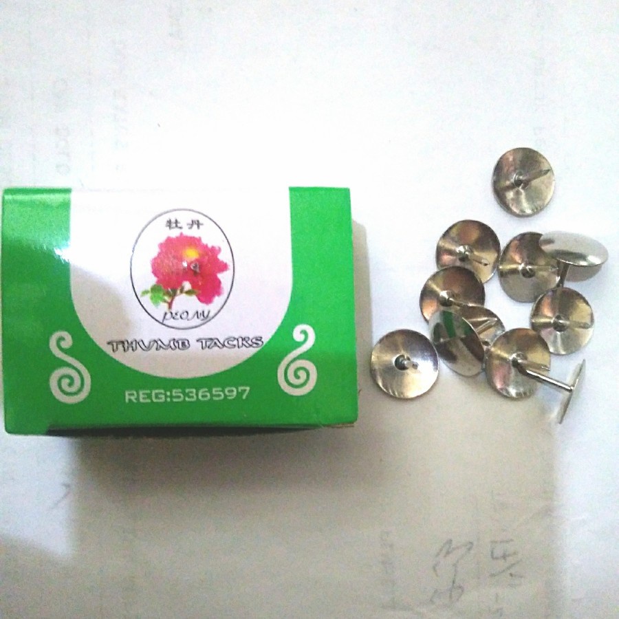 

Paku Payung / Pines / Thumb Tacks Merk Peony / Box