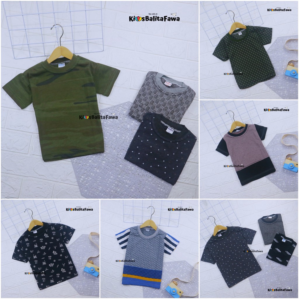 Kiano T-Shirt uk bayi - 10 Tahun / Baju Bayi Laki-Laki Kaos Atasan Anak Cowok Murah Oblong