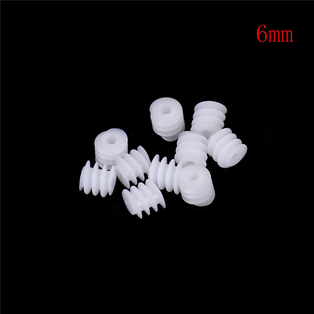 10Pcs Gear Cacing Bahan Plastik Ukuran 6x8mm 2mm untuk Mainan DIY 0 0 0 0 0