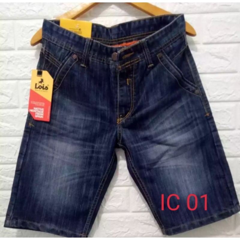 hot promo jeans Celana Jeans Pendek Pria Model Sobek Gaya Kasual Kekinian jeans pendek pria / lois p