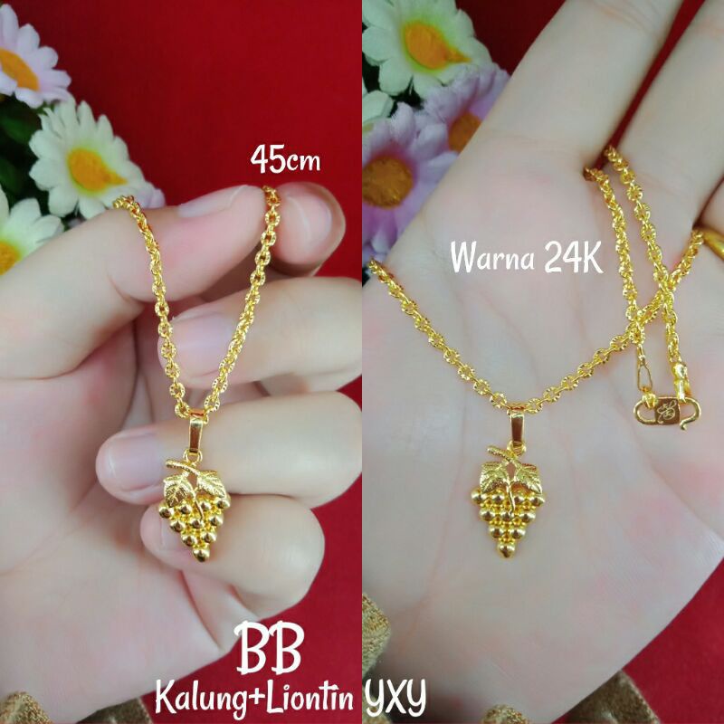 kalung Nuri kecil anggur anak 35cm dan dewasa 45cm dan 50cm lapis emas24k