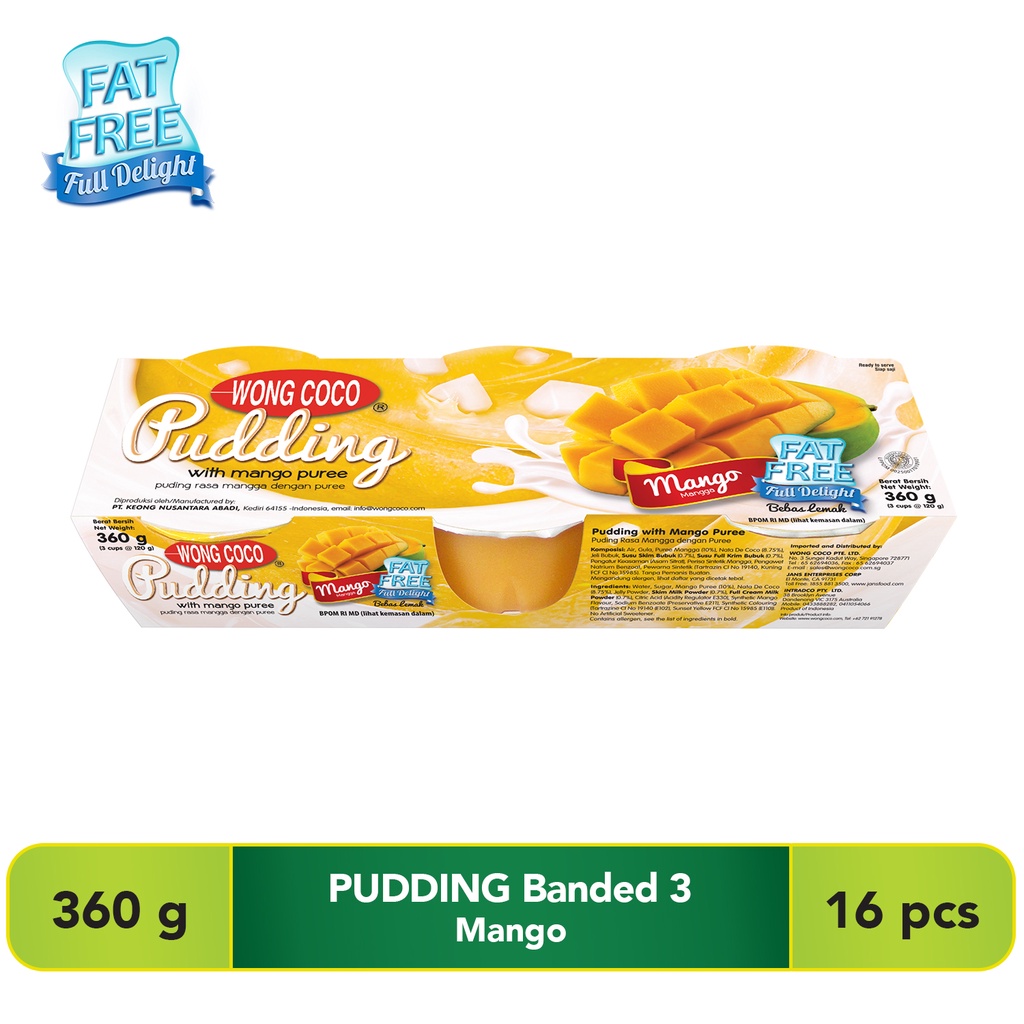 

Wong Coco Pudding rasa Mangga banded 3 cups x 16 (1karton)